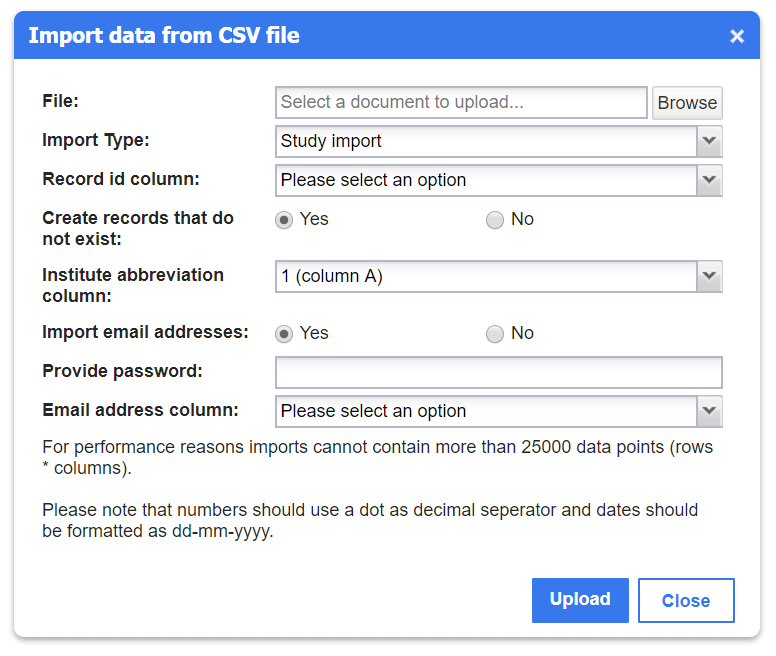 import data