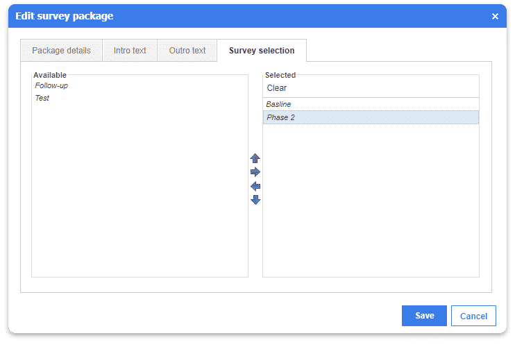 edit survey package