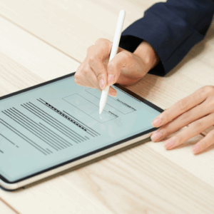 patient filling out digital form