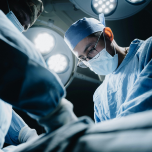 Surgeon doing clinical research